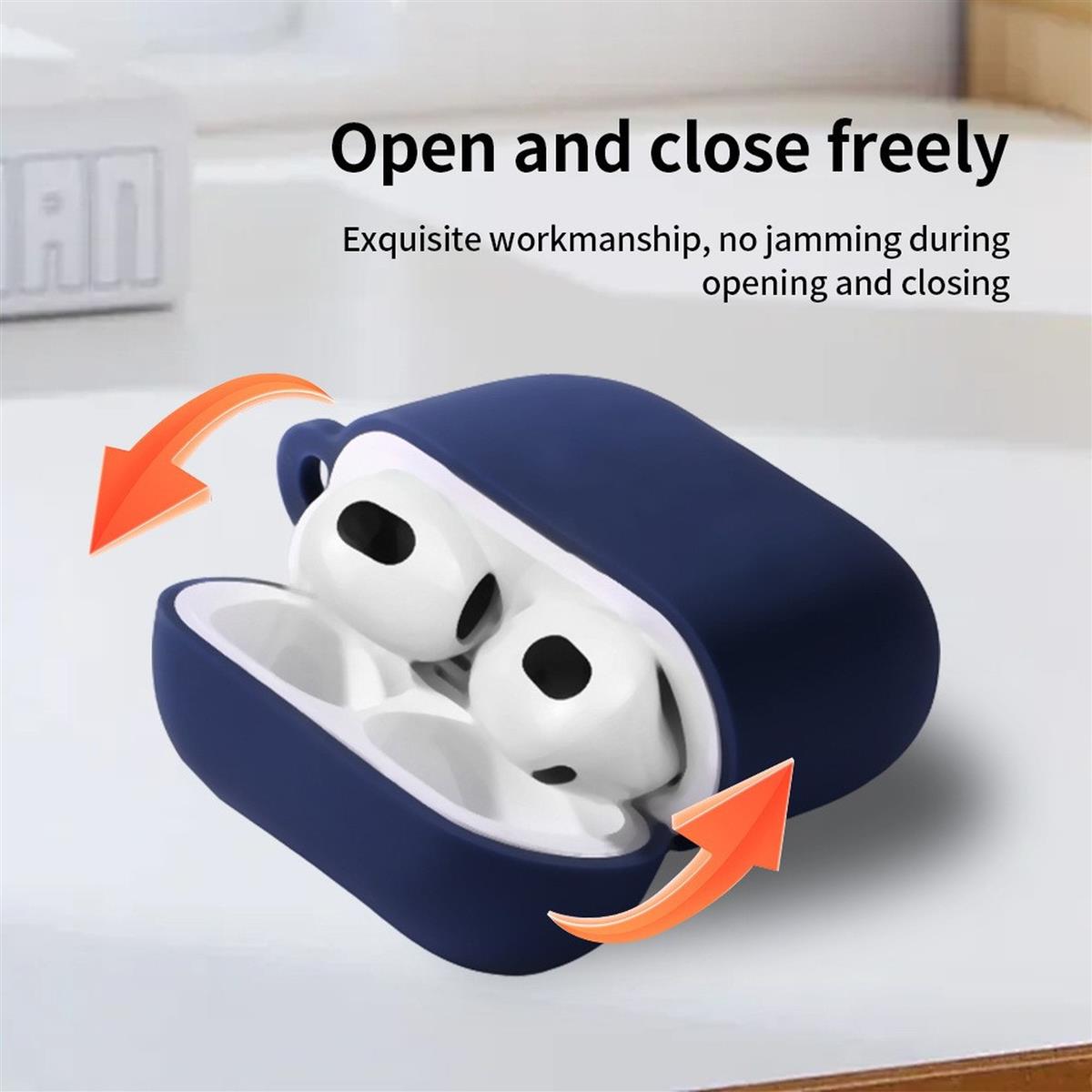 Hülle für Apple AirPods 4 Silikon Case Cover Etui Bumper Tasche Schutzhülle Lila