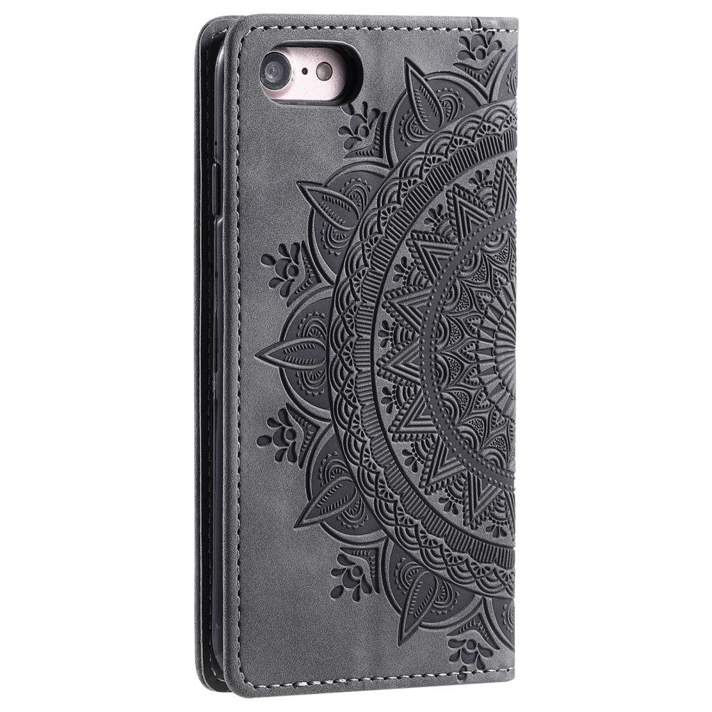 Hülle für Apple iPhone 16e Handyhülle Flip Case Cover Tasche Mandala Etui Grau