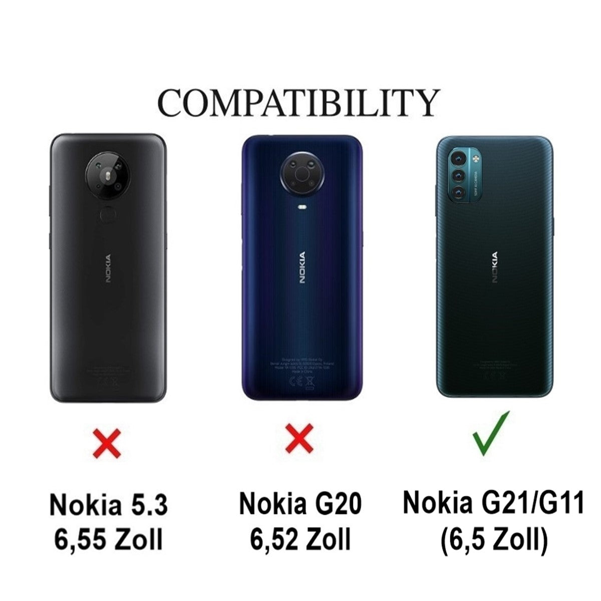 Hülle für Nokia G21/G11 Handyhülle Flip Case Cover Schutzhülle Etui Mandala Grau