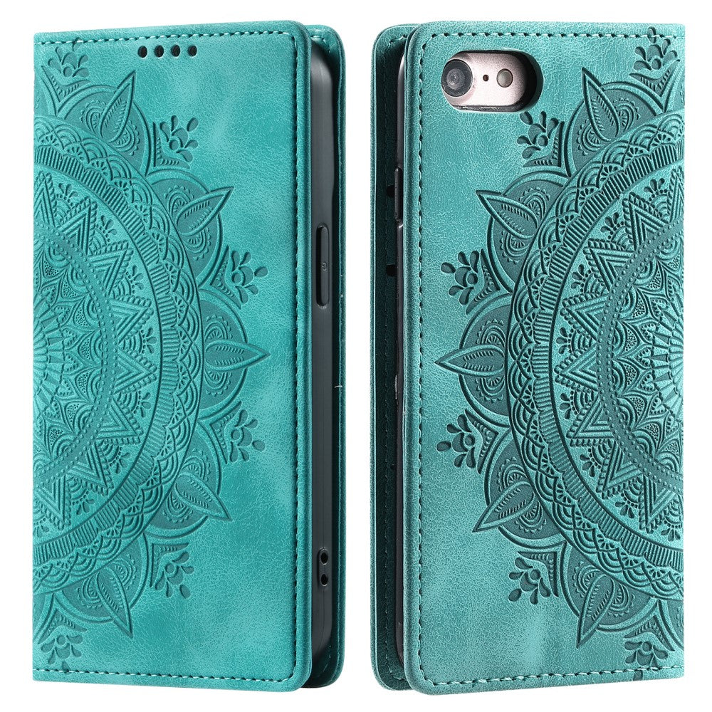 Hülle für Apple iPhone 16e Handyhülle Flip Case Cover Tasche Etui Mandala Grün