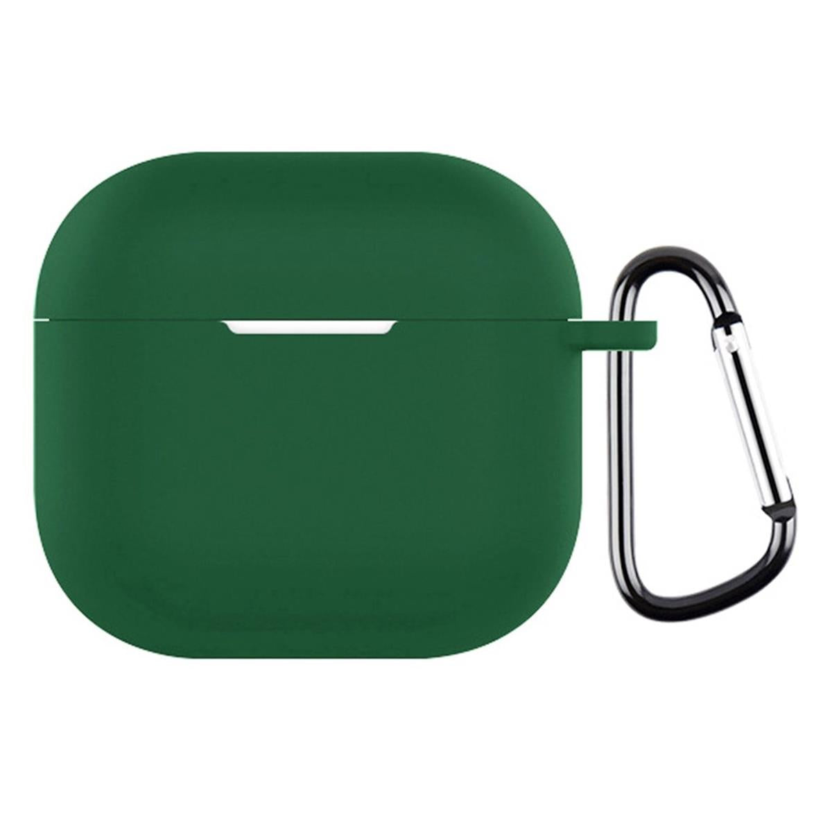 Hülle für Apple AirPods 4 Silikon Case Cover Etui Bumper Schutzhülle Dunkelgrün