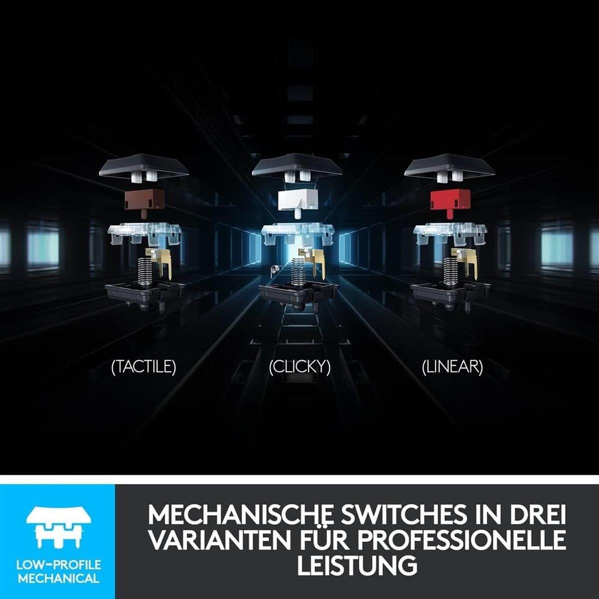 Logitech G815 mechanische Gaming-Tastatur, Taktile GL-Tasten, LIGHTSYNC RGB, 5 G-Tasten QWERTZ
