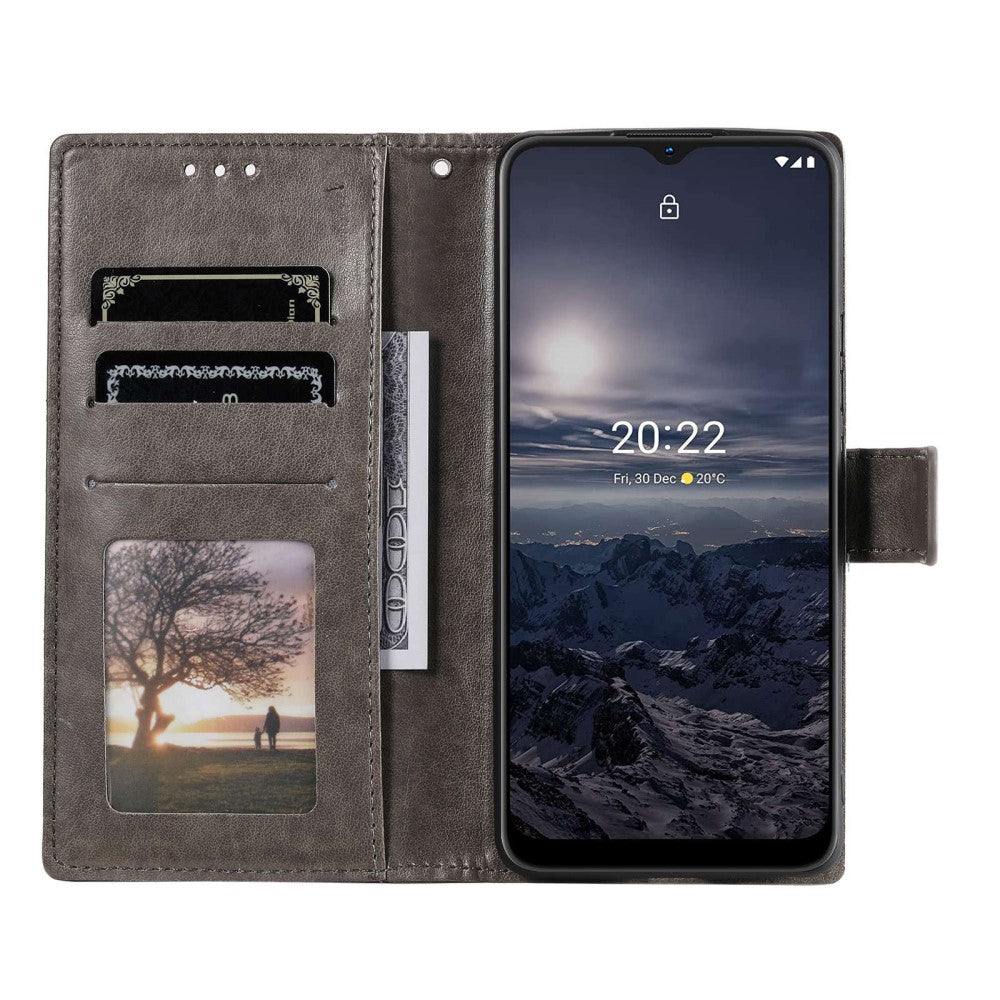 Hülle für Nokia G21/G11 Handyhülle Flip Case Cover Schutzhülle Etui Mandala Grau