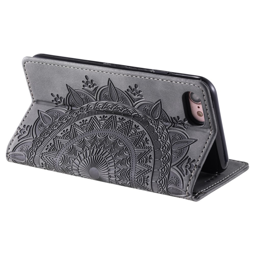 Hülle für Apple iPhone 16e Handyhülle Flip Case Cover Tasche Mandala Etui Grau
