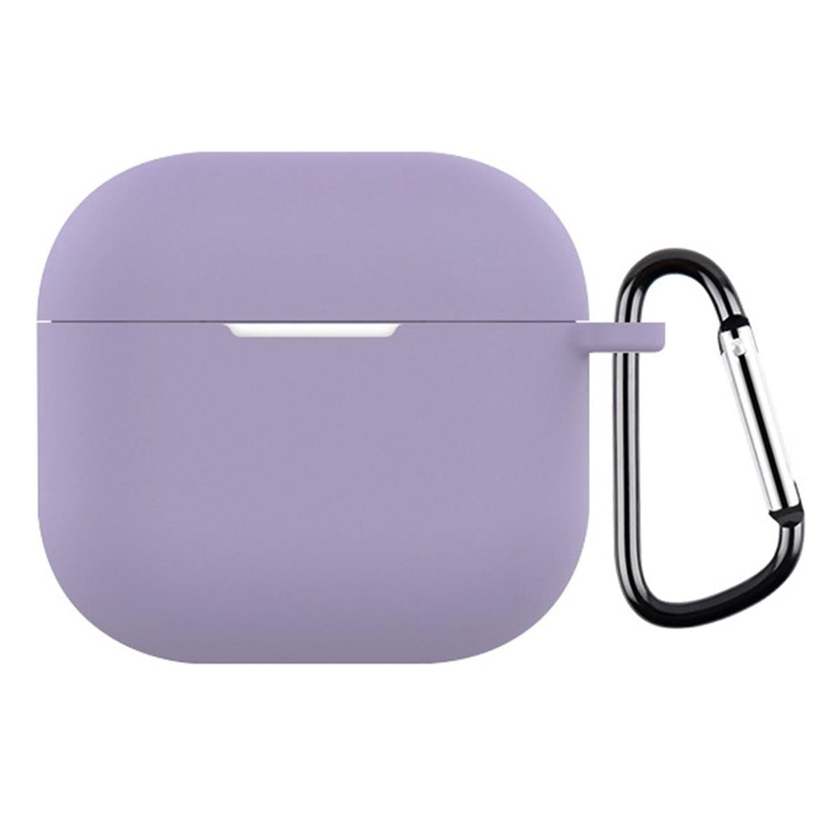 Hülle für Apple AirPods 4 Silikon Case Cover Etui Bumper Tasche Schutzhülle Lila