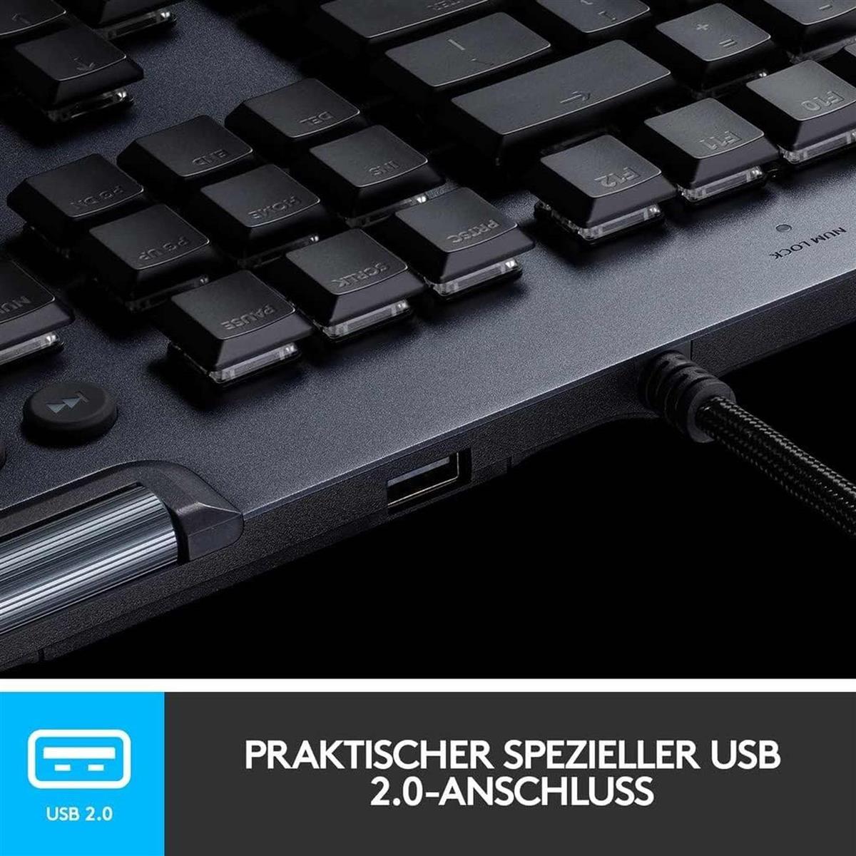 Logitech G815 mechanische Gaming-Tastatur, Taktile GL-Tasten, LIGHTSYNC RGB, 5 G-Tasten QWERTZ