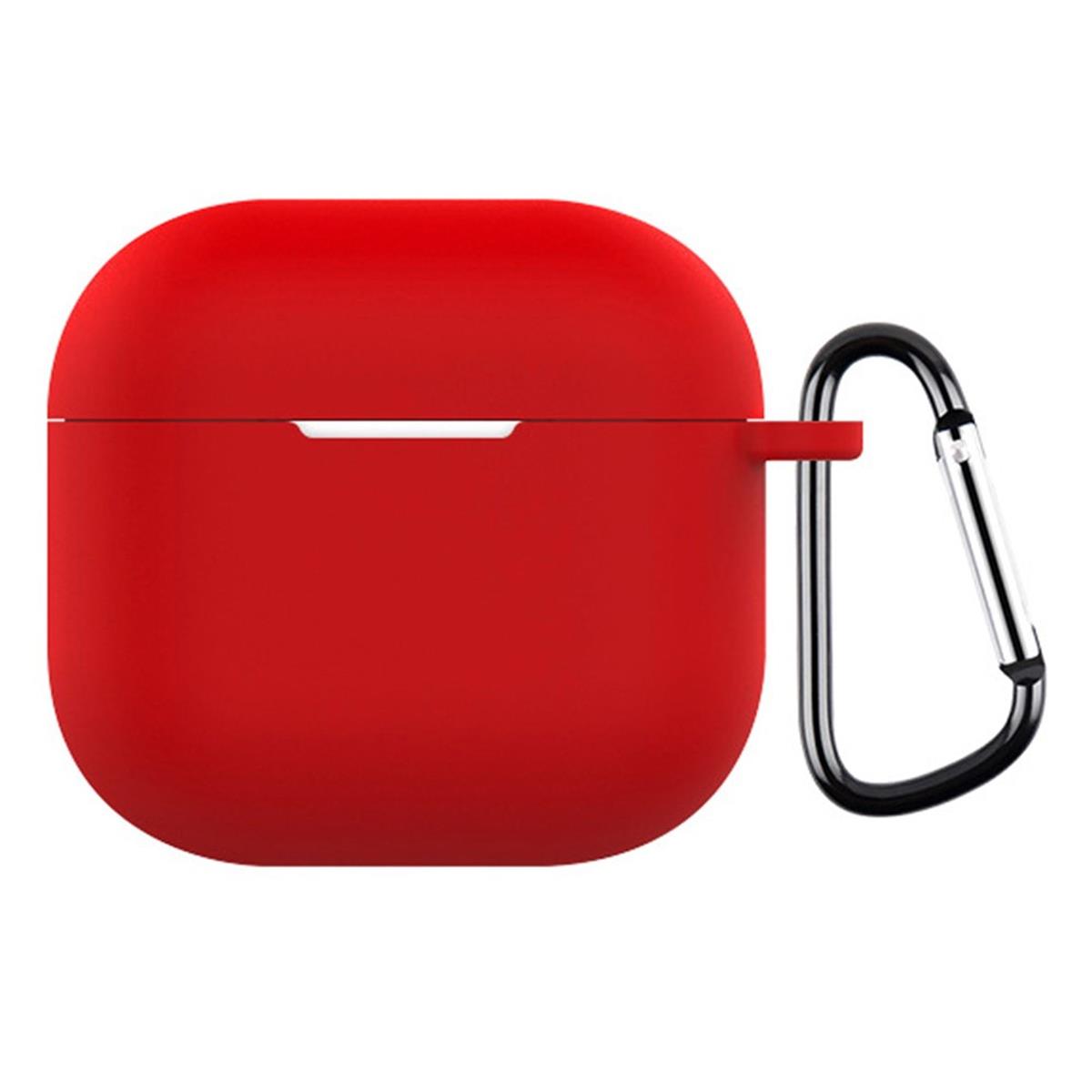 Hülle für Apple AirPods 4 Silikon Case Cover Etui Bumper Tasche Schutzhülle Rot