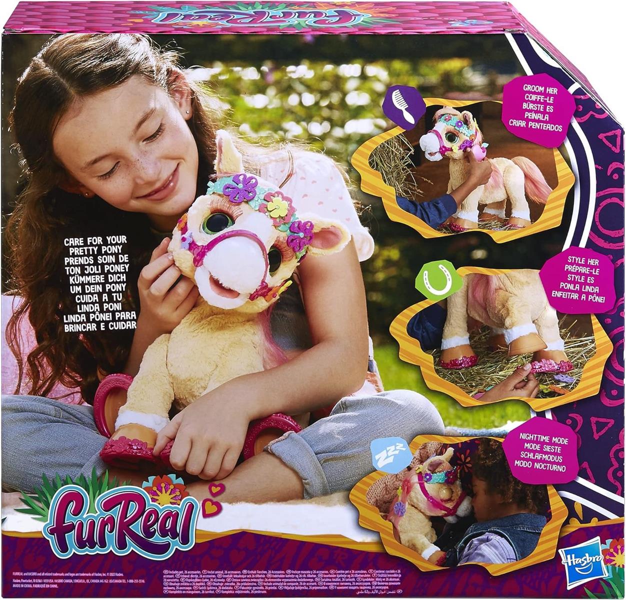 FurReal Hasbro Cinnamon, Mein stylisches Pony, 80+ Geräusche, Reaktionen, 26 Accessoires, (35 cm)