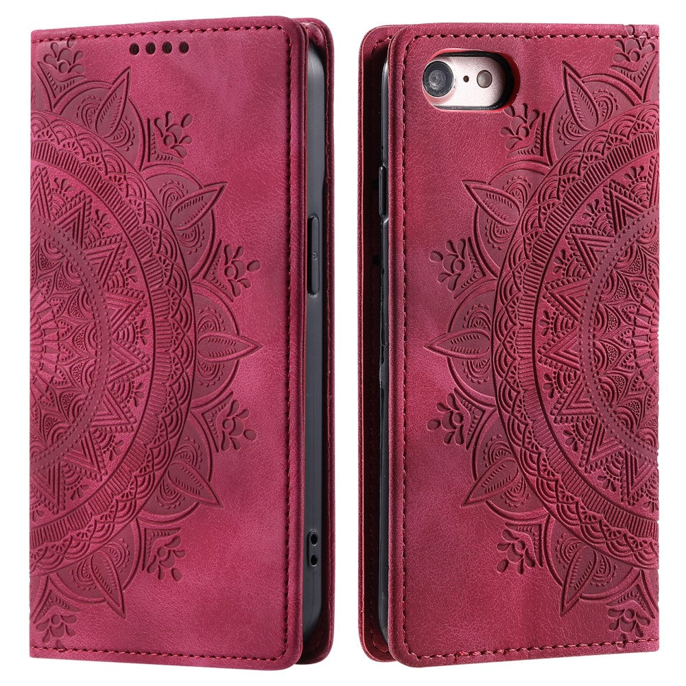 Hülle für Apple iPhone 16e Handyhülle Flip Case Cover Tasche Etui Mandala Rot