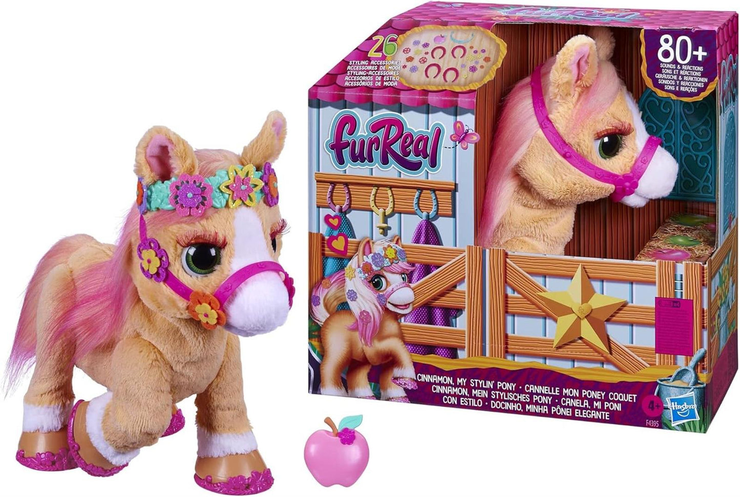 FurReal Hasbro Cinnamon, Mein stylisches Pony, 80+ Geräusche, Reaktionen, 26 Accessoires, (35 cm)