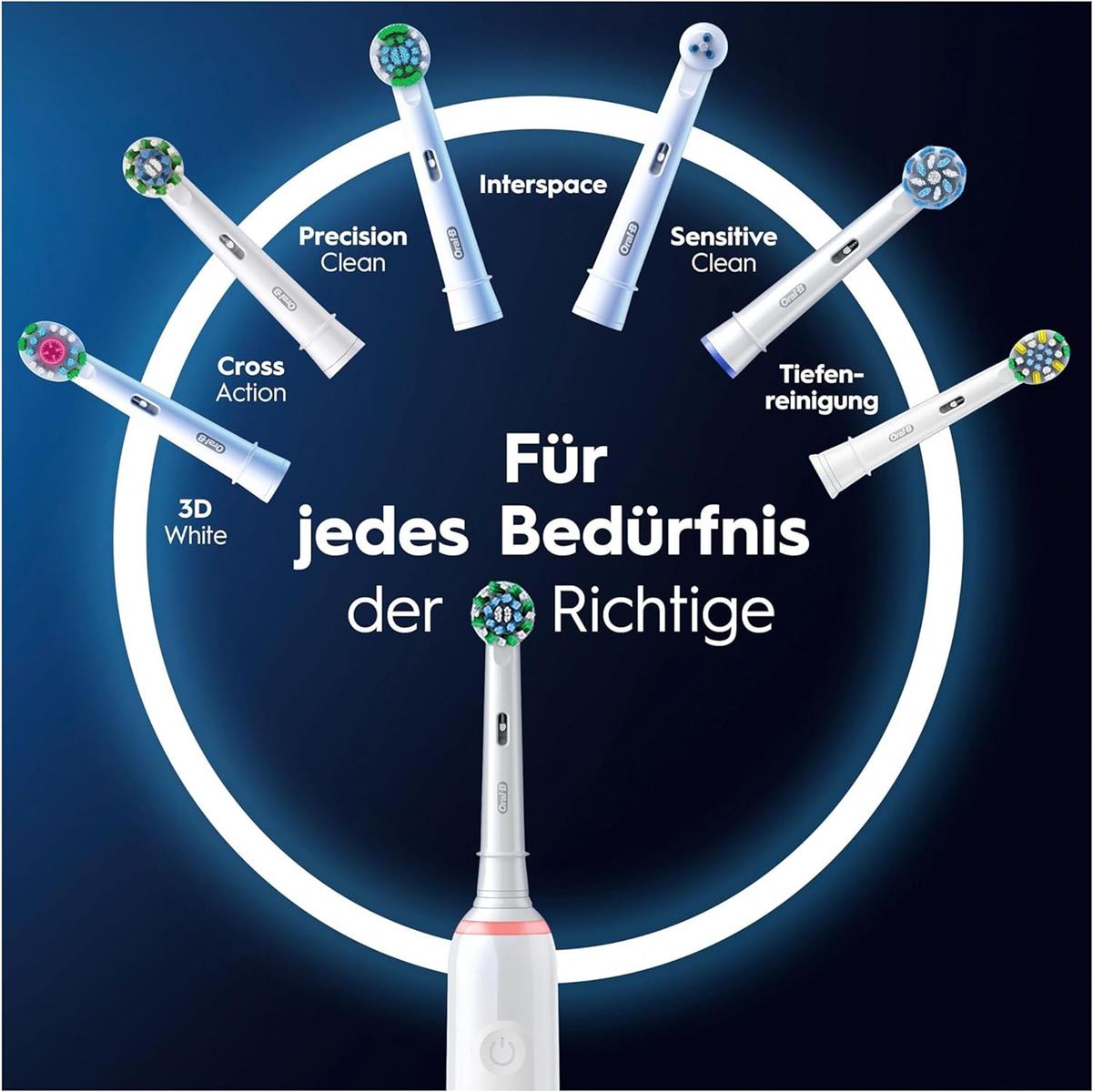 Oral-B Pro Series 3 Elektrische Zahnbürste/Electric Toothbrush, 1 Aufsteckbürste, 3 Putzmodi und visuelle 360° Andruckkontrolle für Zahnpflege, Reiseetui, Special Edition, Designed by Braun, white