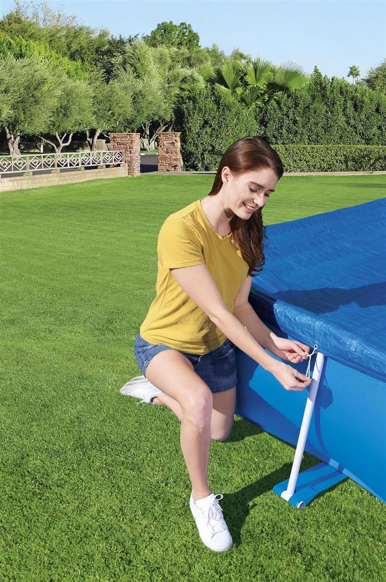 Bestway Flowclear PE-Abdeckplane 264 x 174 cm, für eckige 259 x 170 cm Steel Pro Pools, blau