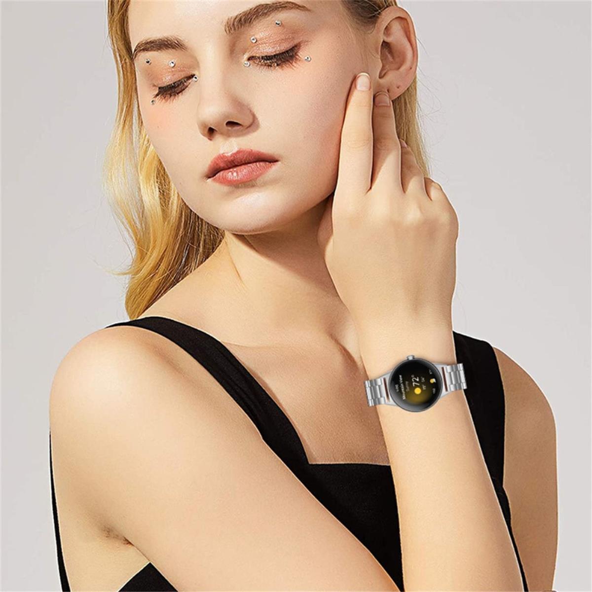 Gliederarmband für Google Pixel Watch 1/2 Ersatzarmband Metall Armband Silber