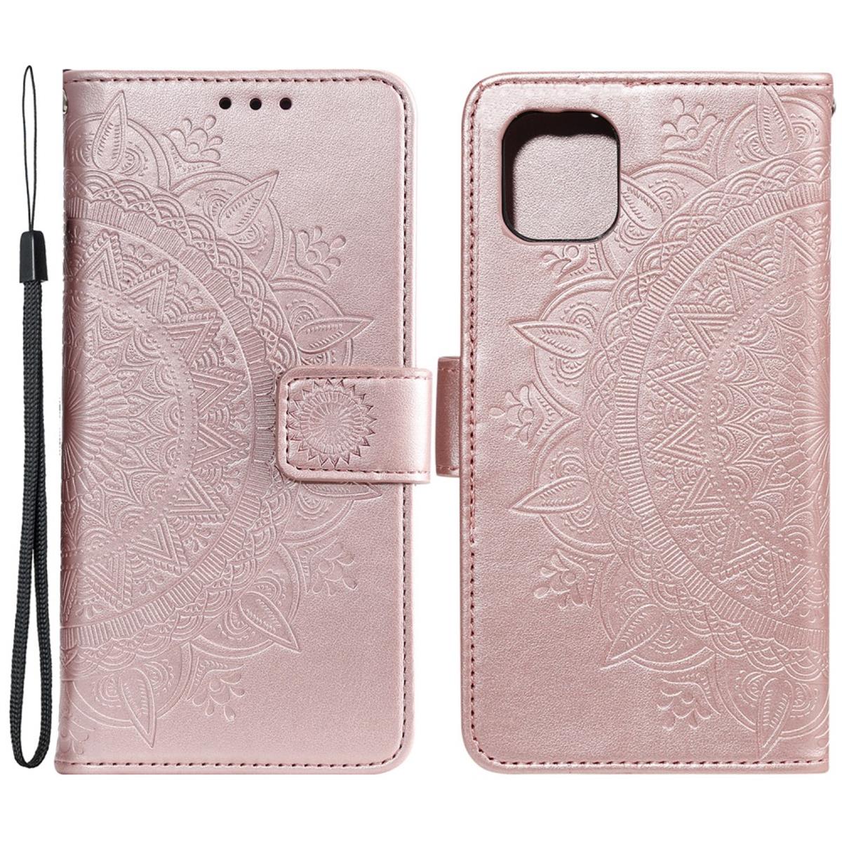 Hülle für Apple iPhone 13 Handyhülle Flip Case Cover Tasche Mandala Rosegold
