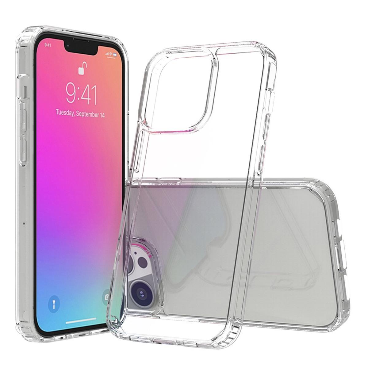 Hülle für Apple iPhone 13 Handyhülle Hybrid Silikon Case Bumper Cover Klar