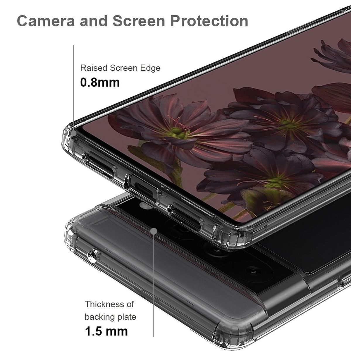 Hülle für Google Pixel 7 Pro Handyhülle Tasche Hybrid Case Schutzhülle Cover Klar