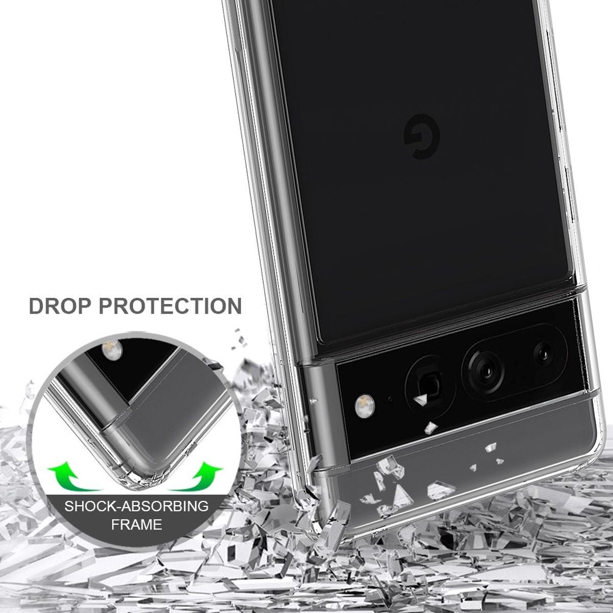 Hülle für Google Pixel 7 Pro Handyhülle Tasche Hybrid Case Schutzhülle Cover Klar