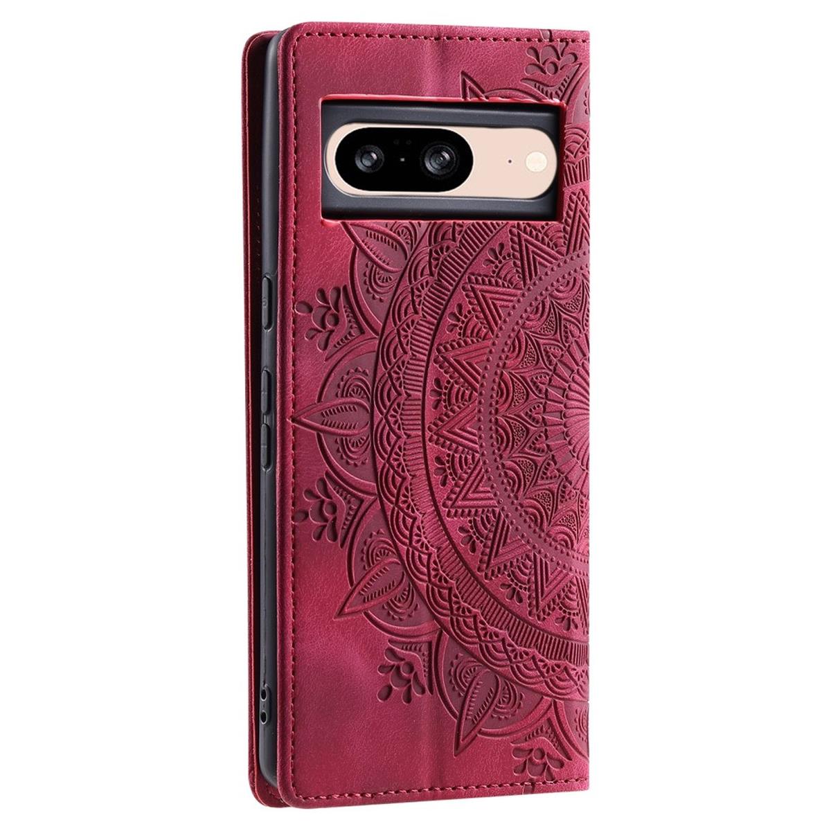 Hülle für Google Pixel 9/9 Pro Handyhülle Flip Case Cover Etui Mandala Rot