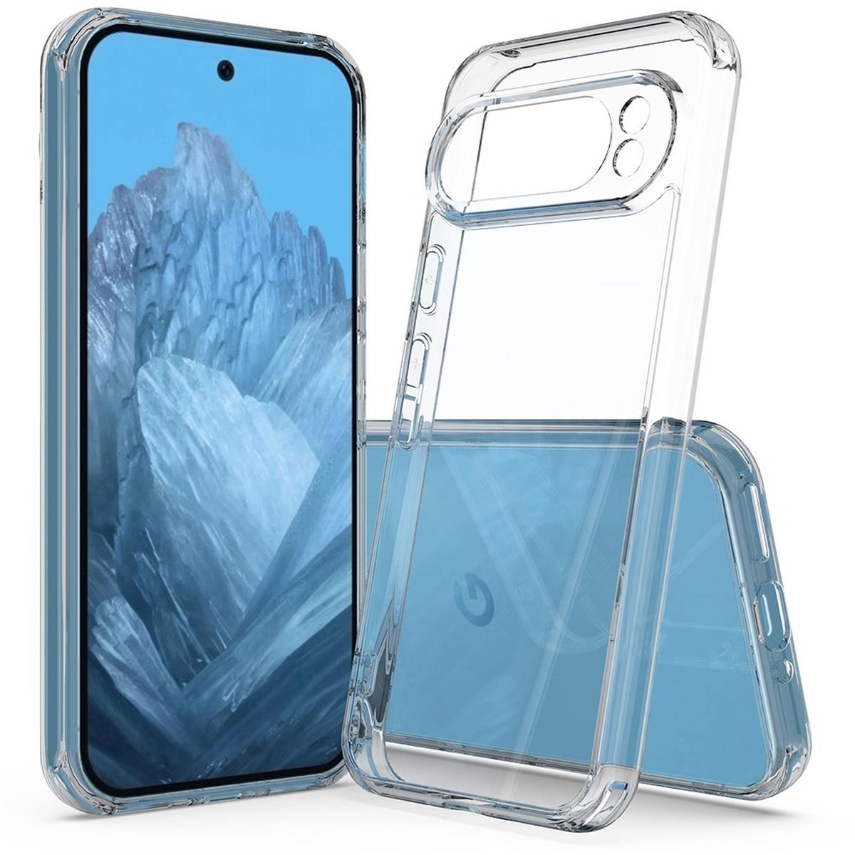 Hülle für Google Pixel 9 Pro Handyhülle Case Hybrid Silikon Bumper Cover Klar