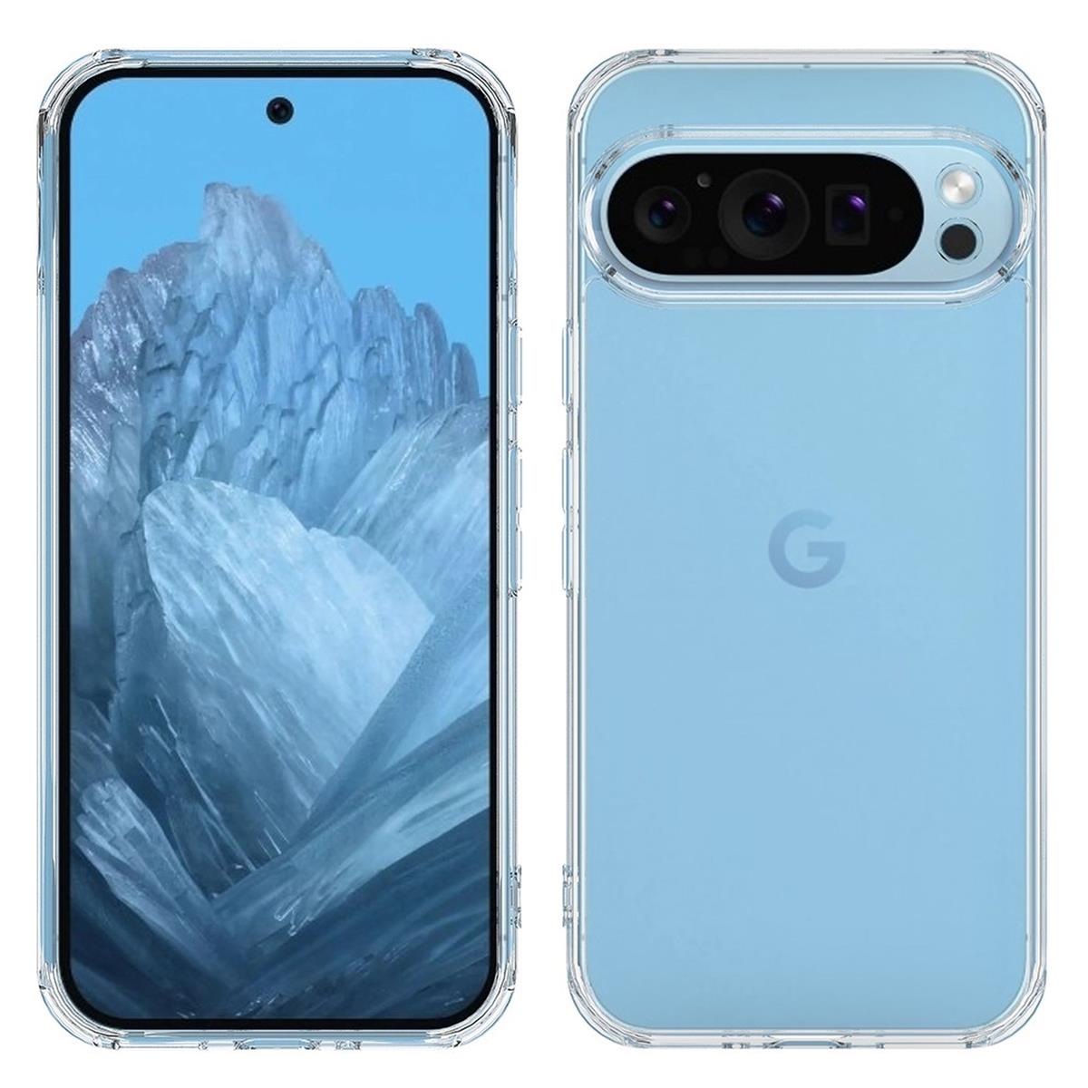 Hülle für Google Pixel 9 Pro Handyhülle Case Hybrid Silikon Bumper Cover Klar