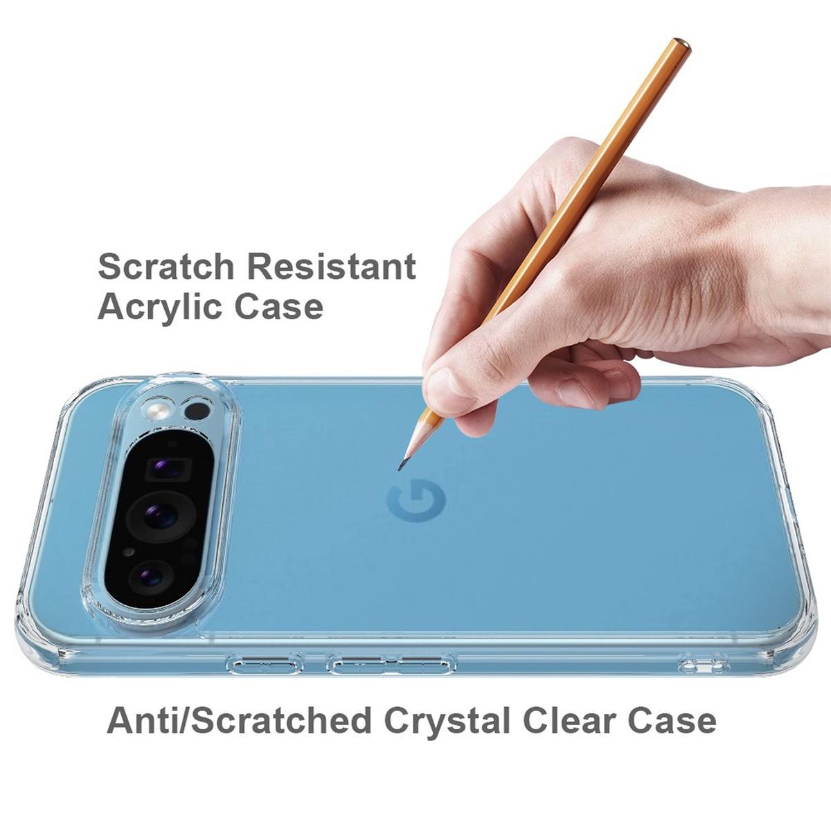 Hülle für Google Pixel 9 Pro Handyhülle Case Hybrid Silikon Bumper Cover Klar