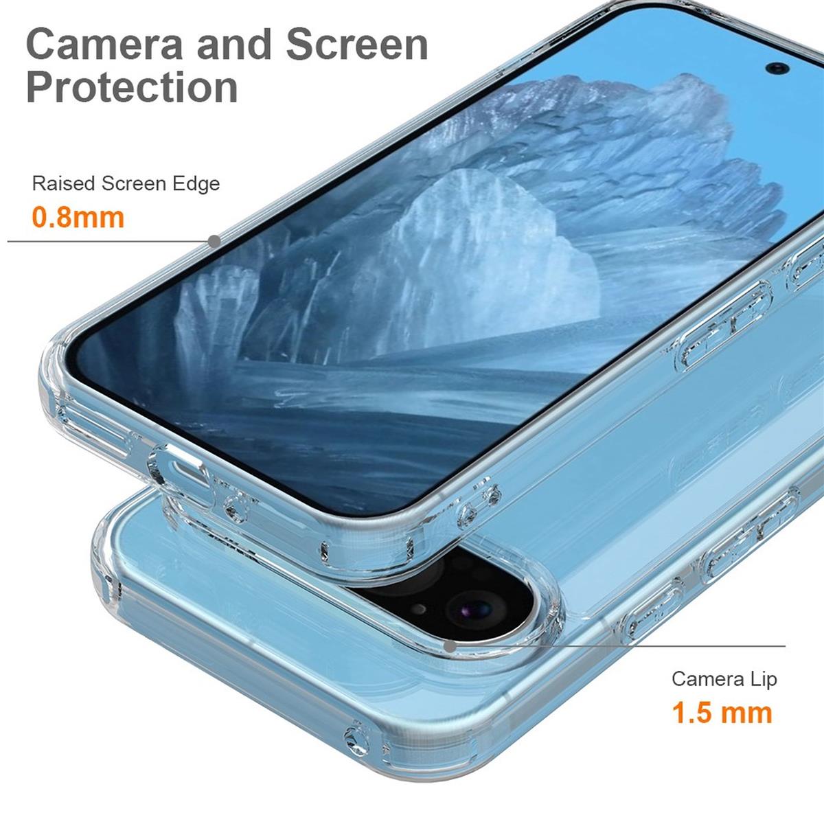 Hülle für Google Pixel 9 Pro Handyhülle Case Hybrid Silikon Bumper Cover Klar