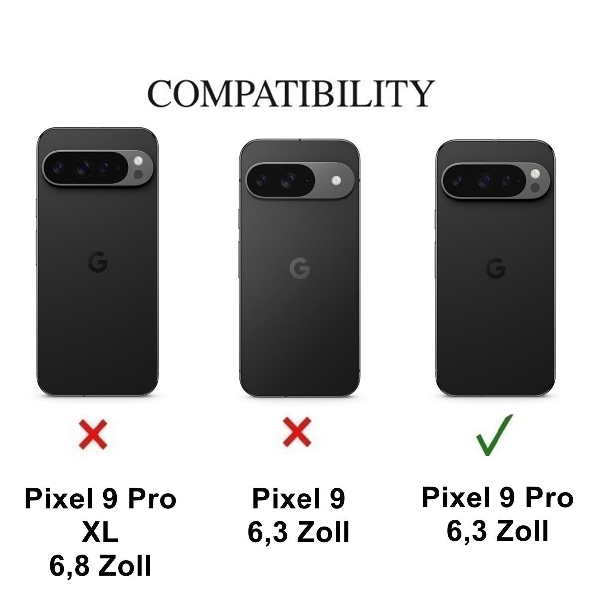 Hülle für Google Pixel 9 Pro Handyhülle Case Hybrid Silikon Bumper Cover Klar
