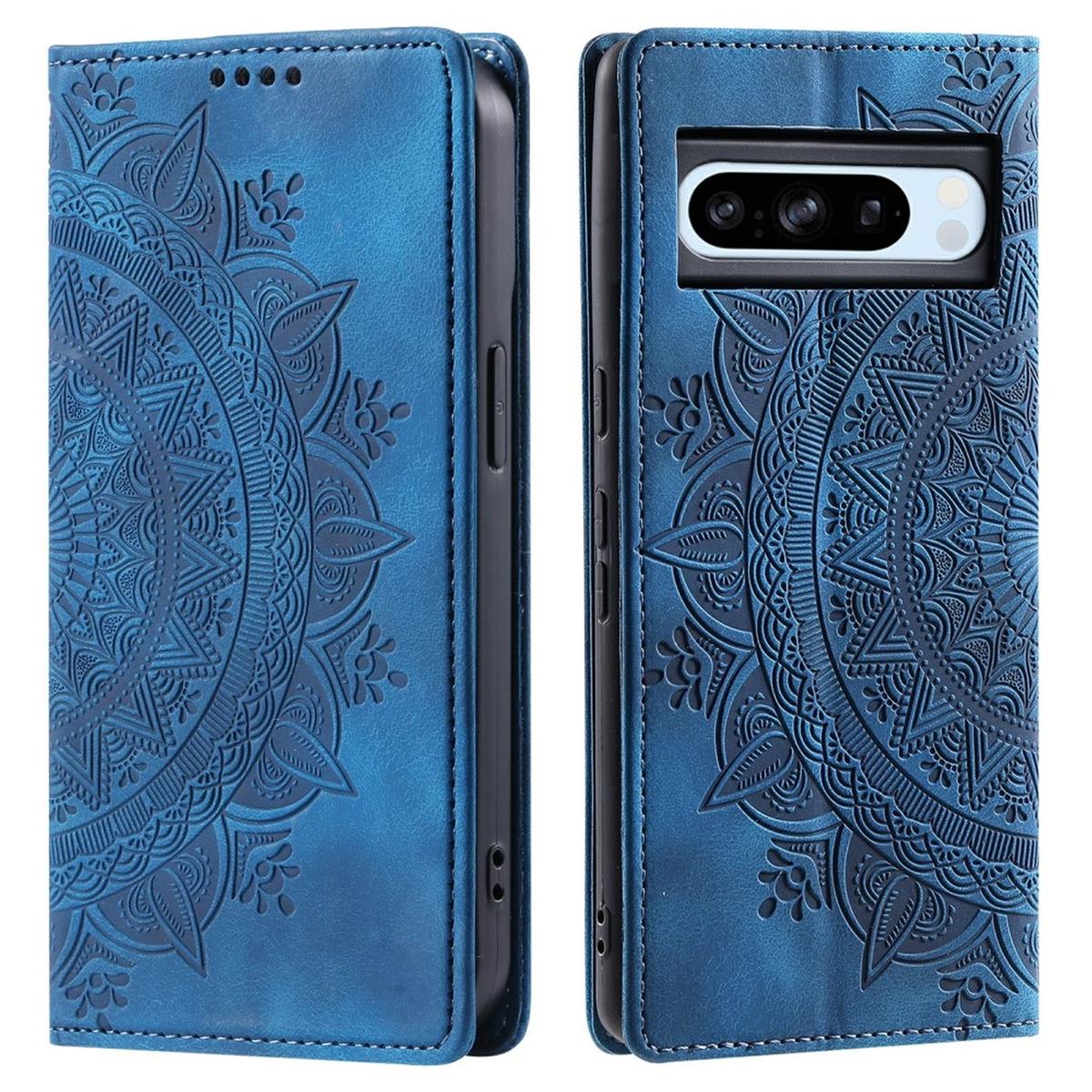 Hülle für Google Pixel 9 Pro XL Handyhülle Flip Case Cover Etui Mandala Blau