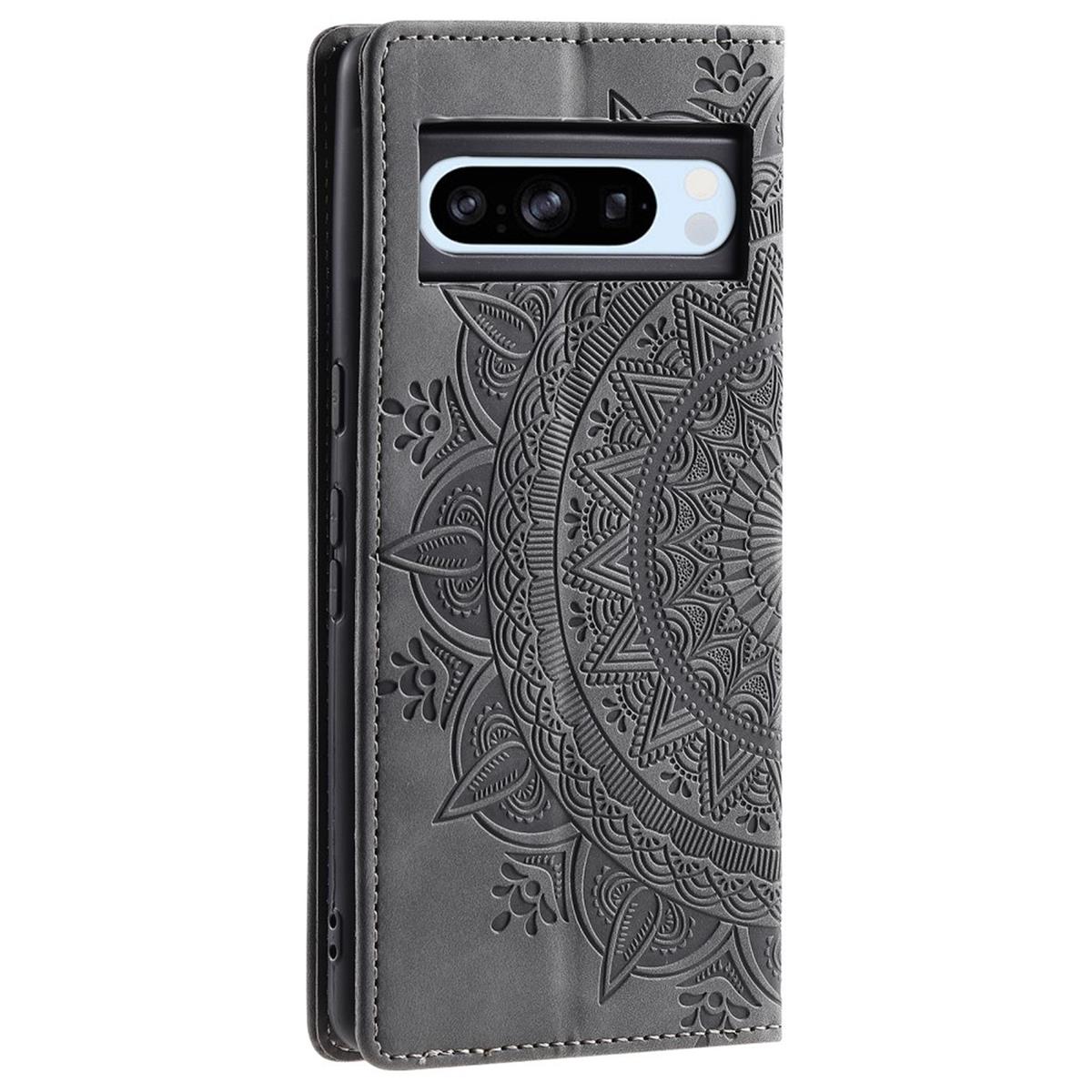 Hülle für Google Pixel 9 Pro XL Handyhülle Flip Case Cover Etui Mandala Grau