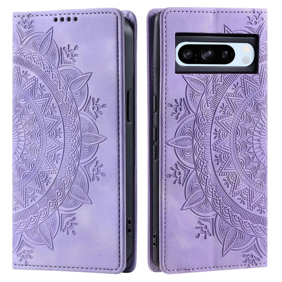 Hülle für Google Pixel 9 Pro XL Handyhülle Flip Case Cover Etui Mandala Lila