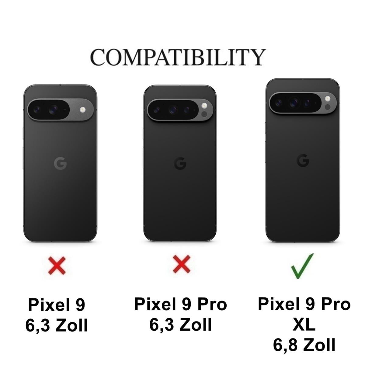 Hülle für Google Pixel 9 Pro XL Handyhülle Flip Case Cover Etui Mandala Lila