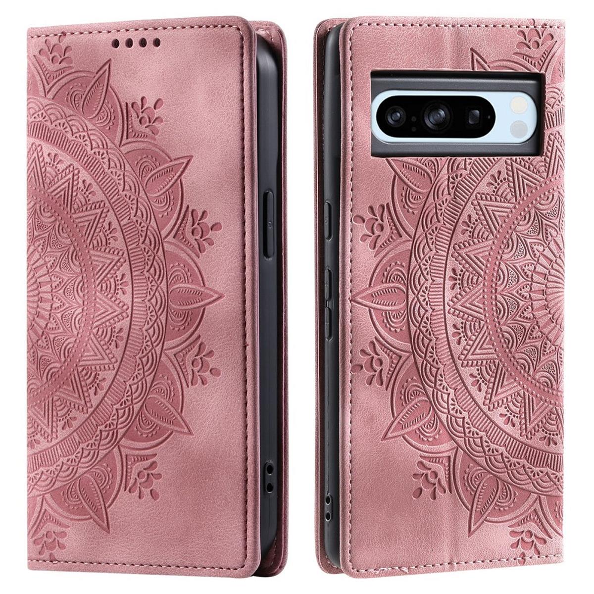 Hülle für Google Pixel 9 Pro XL Handyhülle Flip Case Cover Etui Mandala Rose