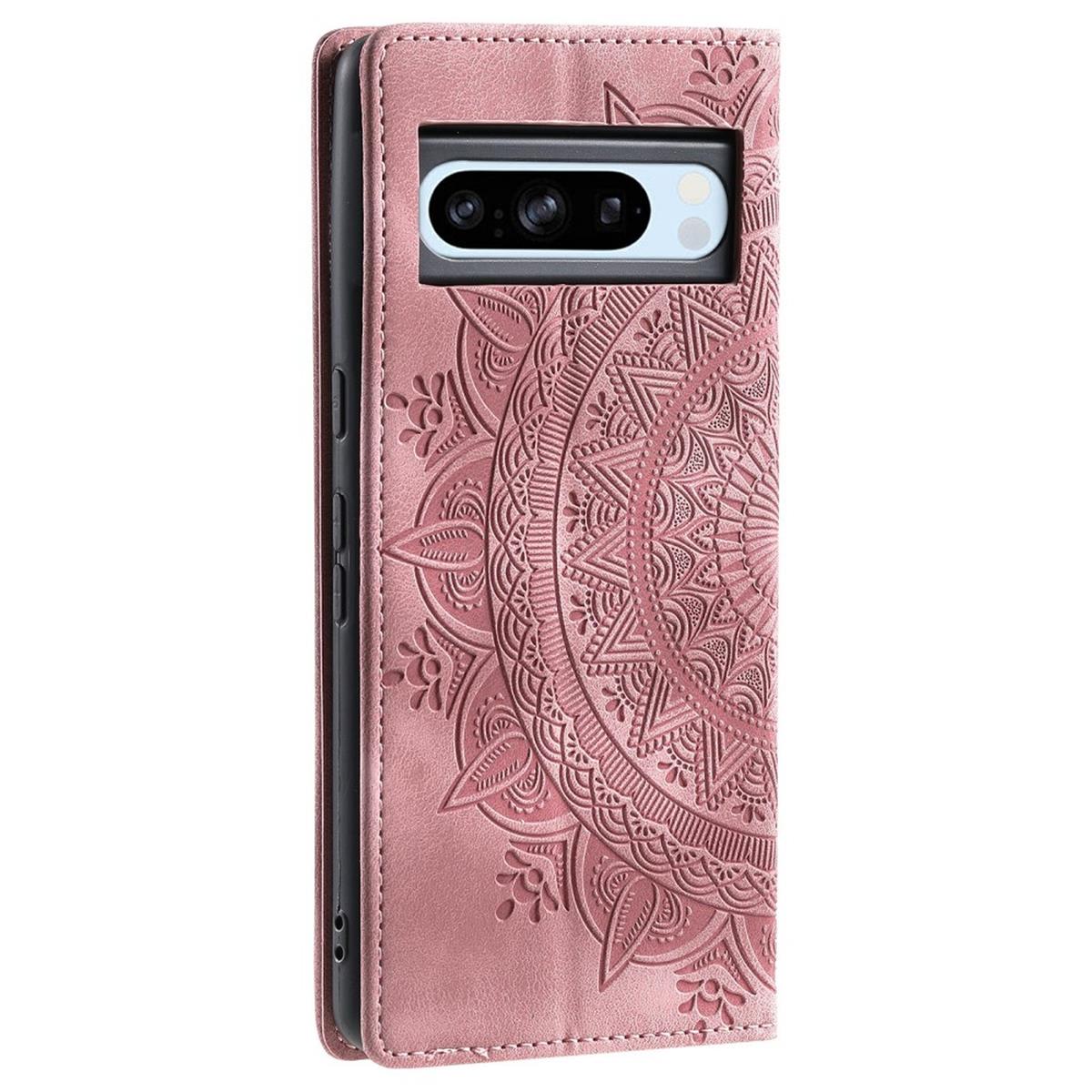 Hülle für Google Pixel 9 Pro XL Handyhülle Flip Case Cover Etui Mandala Rose