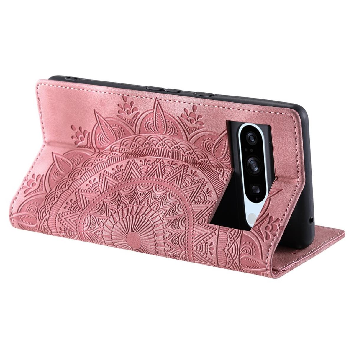 Hülle für Google Pixel 9 Pro XL Handyhülle Flip Case Cover Etui Mandala Rose