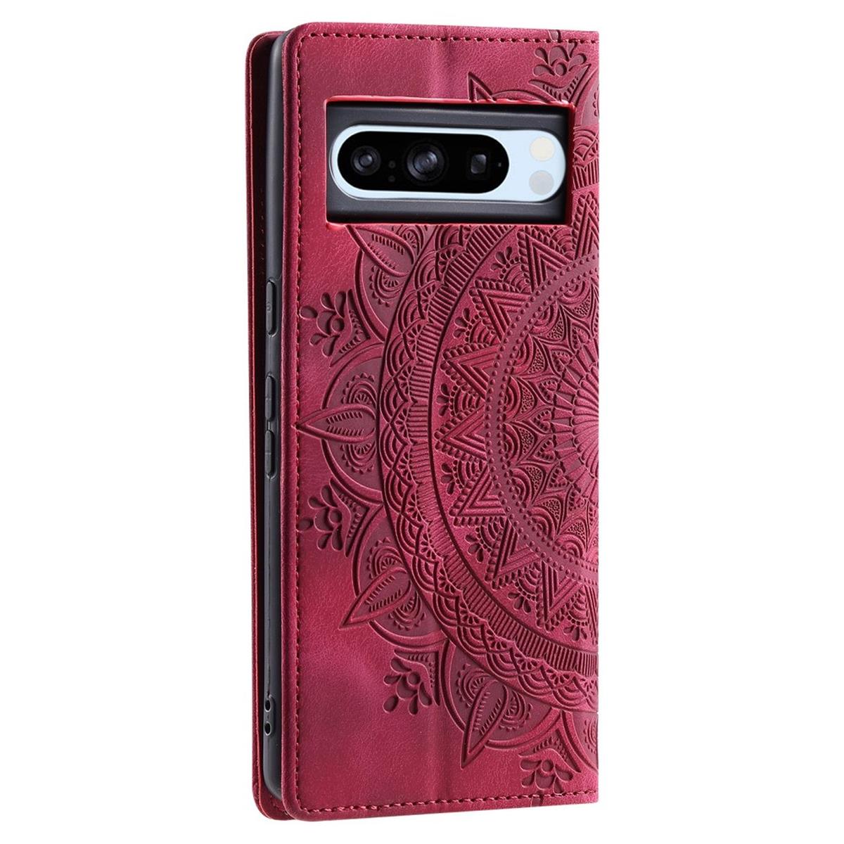 Hülle für Google Pixel 9 Pro XL Handyhülle Flip Case Cover Etui Mandala Rot
