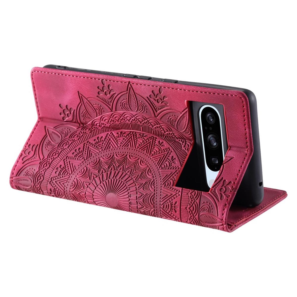 Hülle für Google Pixel 9 Pro XL Handyhülle Flip Case Cover Etui Mandala Rot