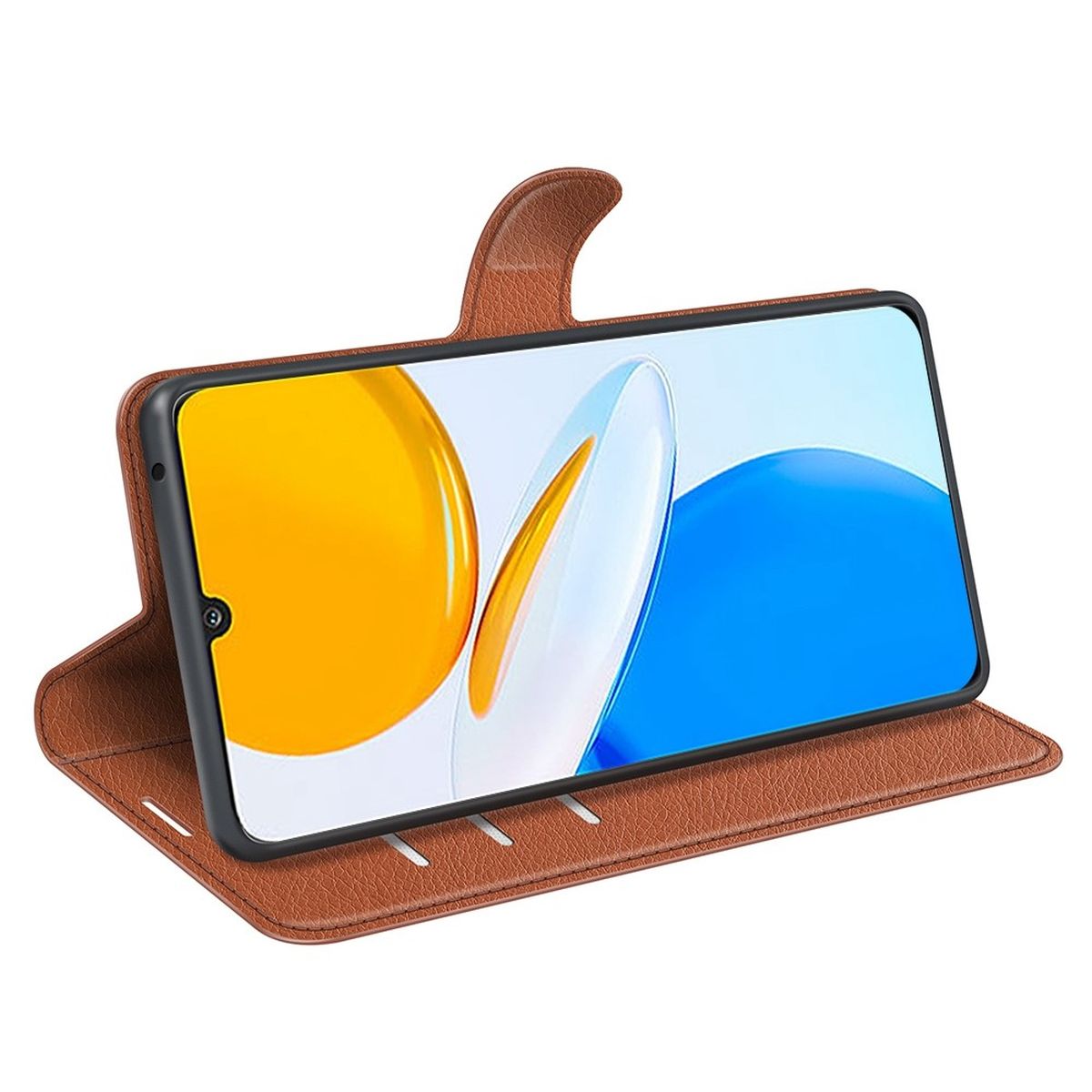 Hülle für Honor X7 Handyhülle Flip Case Schutzhülle Cover Tasche Handy Braun