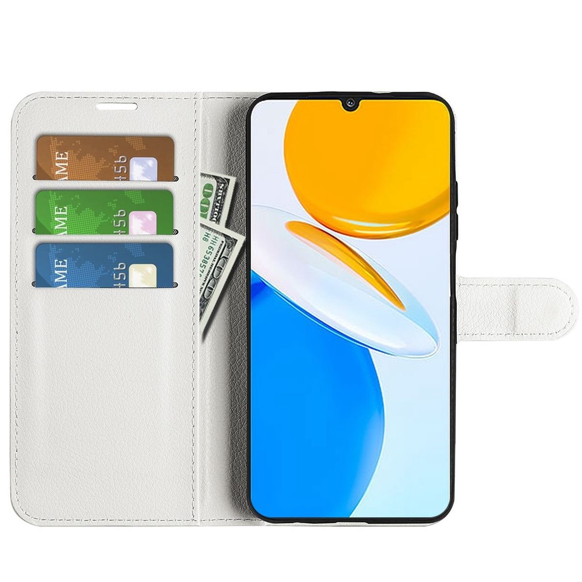 Hülle für Honor X7 Handyhülle Flip Case Schutzhülle Cover Tasche Handy Etui Weiß