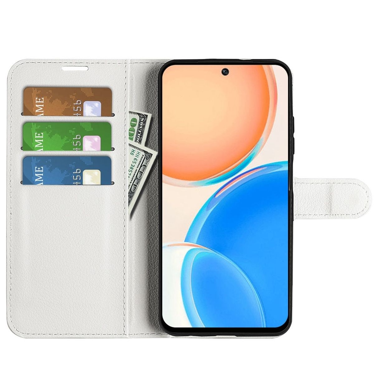 Hülle für Honor X8 Handyhülle Flip Case Schutzhülle Cover Tasche Etui Weiß