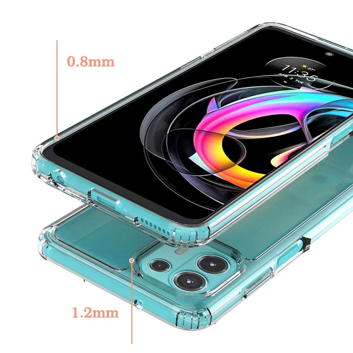 Hülle für Motorola Edge 20 Lite Handyhülle Hybrid Silikon Case Bumper Cover Klar