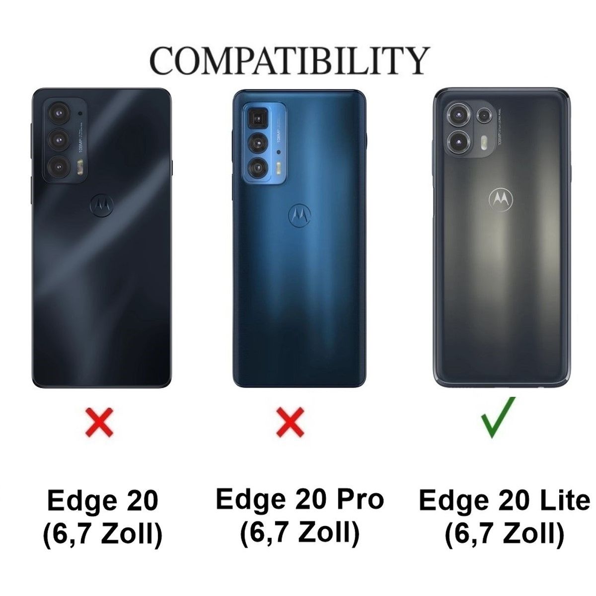 Hülle für Motorola Edge 20 Lite Handyhülle Hybrid Silikon Case Bumper Cover Klar
