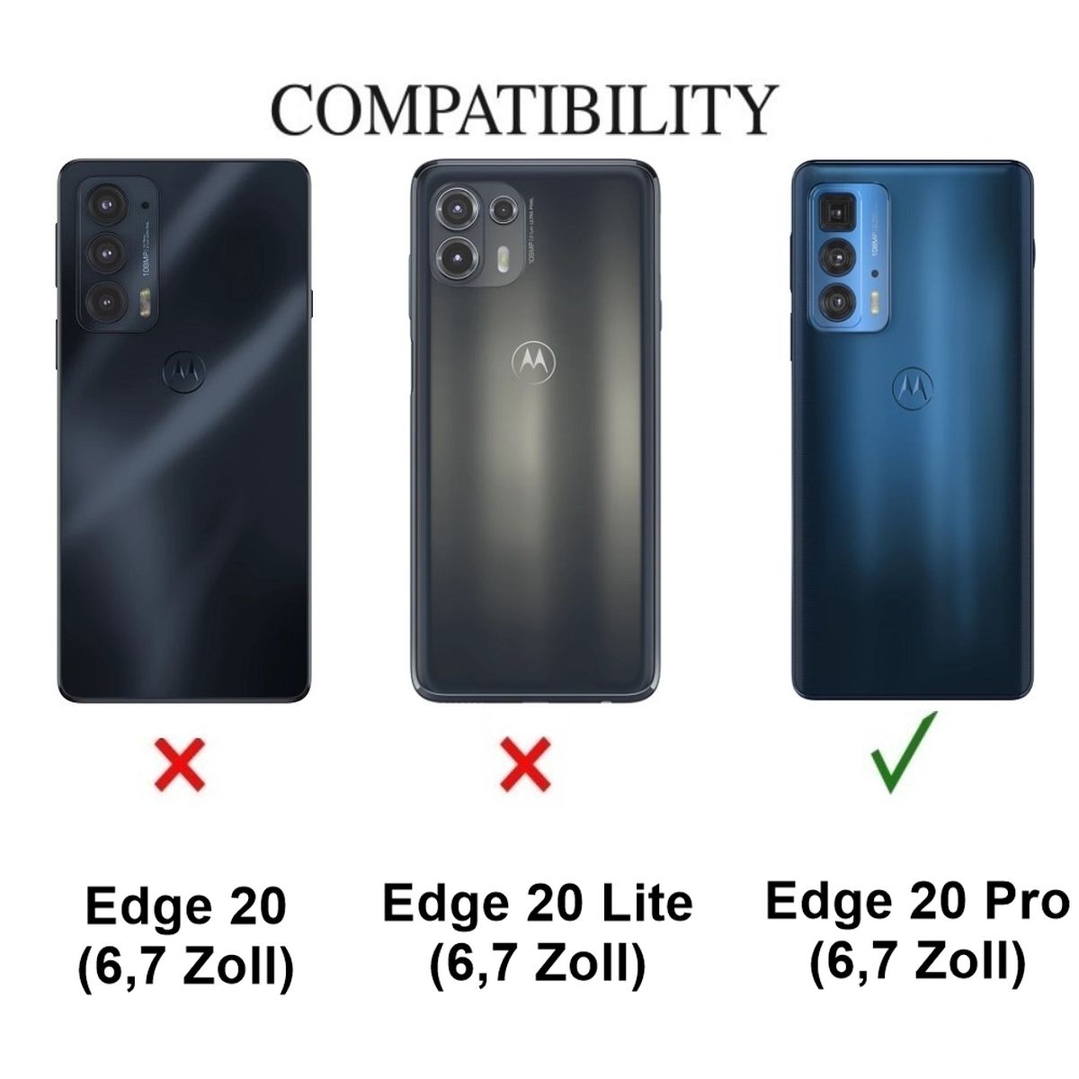 Hülle für Motorola Edge 20 Pro Handyhülle Hybrid Silikon Case Bumper Cover Klar