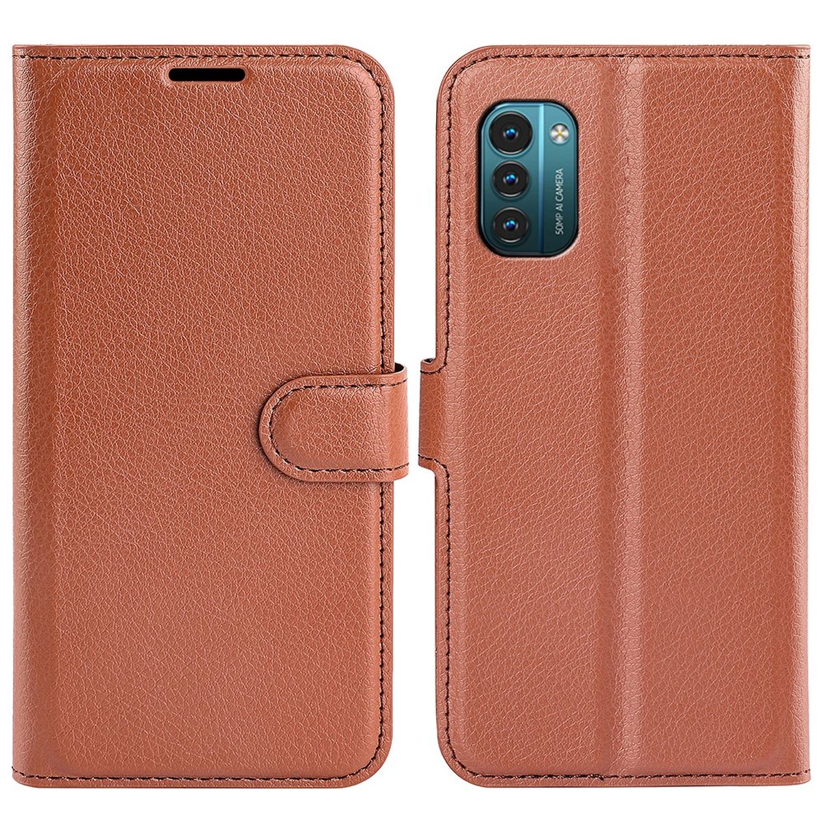 Hülle für Nokia G21/G11 Handyhülle Flip Case Schutzhülle Cover Tasche Etui Braun