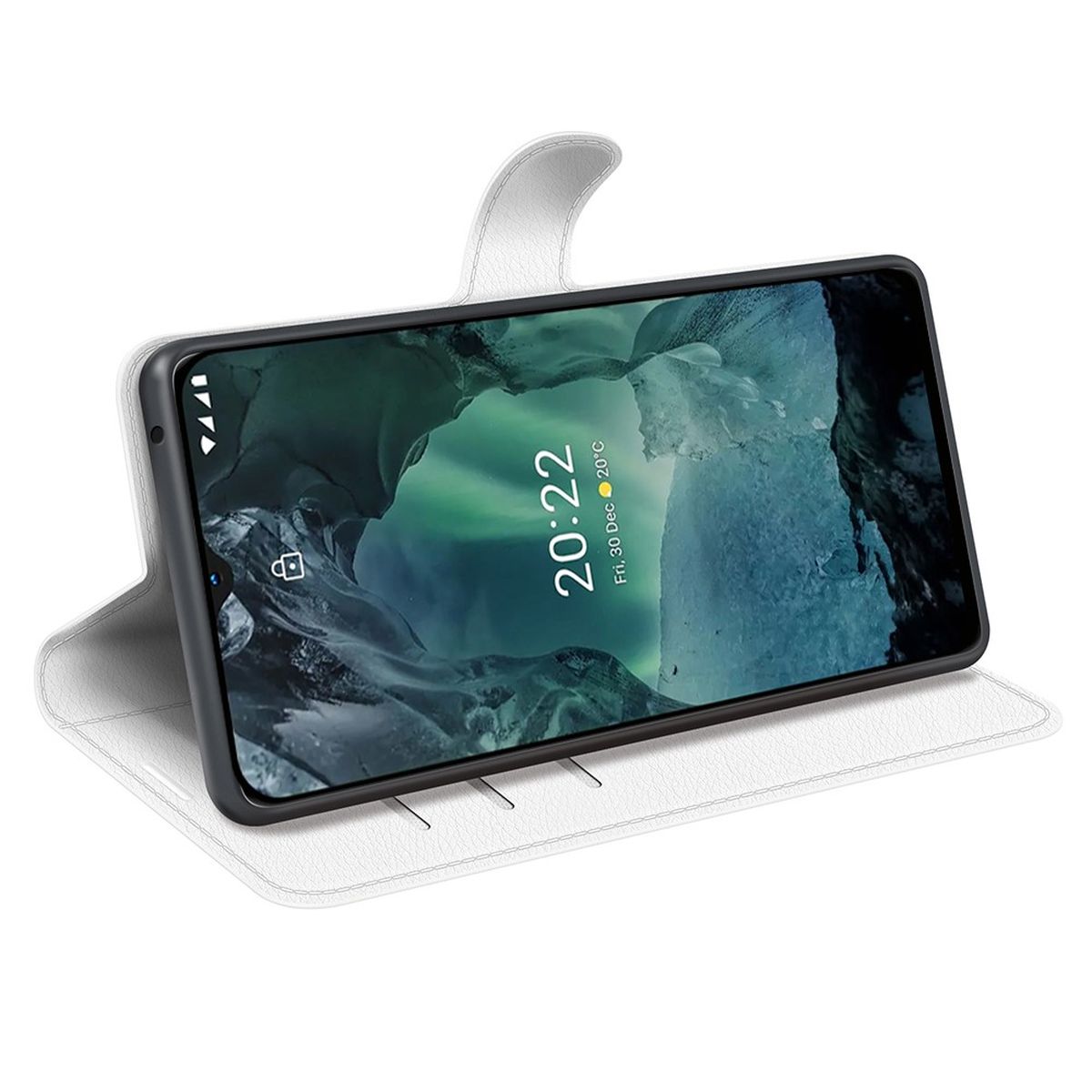 Hülle für Nokia G21/G11 Handyhülle Flip Case Schutzhülle Cover Tasche Etui Weiß