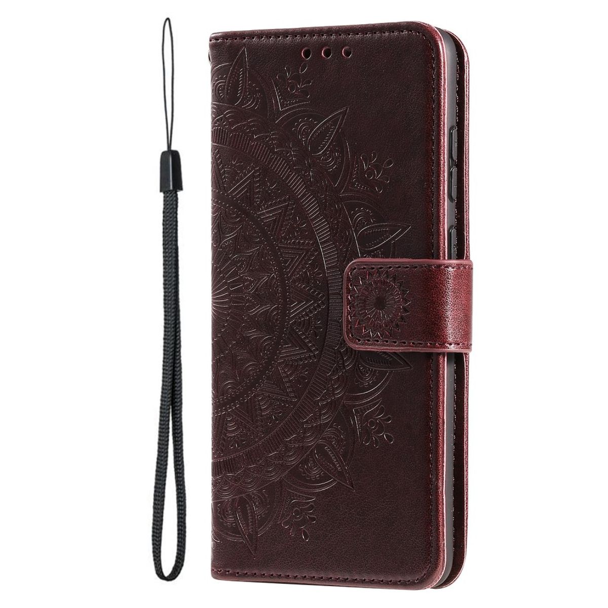 Hülle für OnePlus 10 Pro 5G Handyhülle Flip Case Cover Etui Mandala Braun