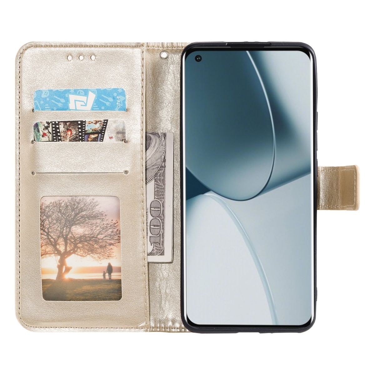 Hülle für OnePlus 10 Pro 5G Handyhülle Flip Case Cover Etui Mandala Gold