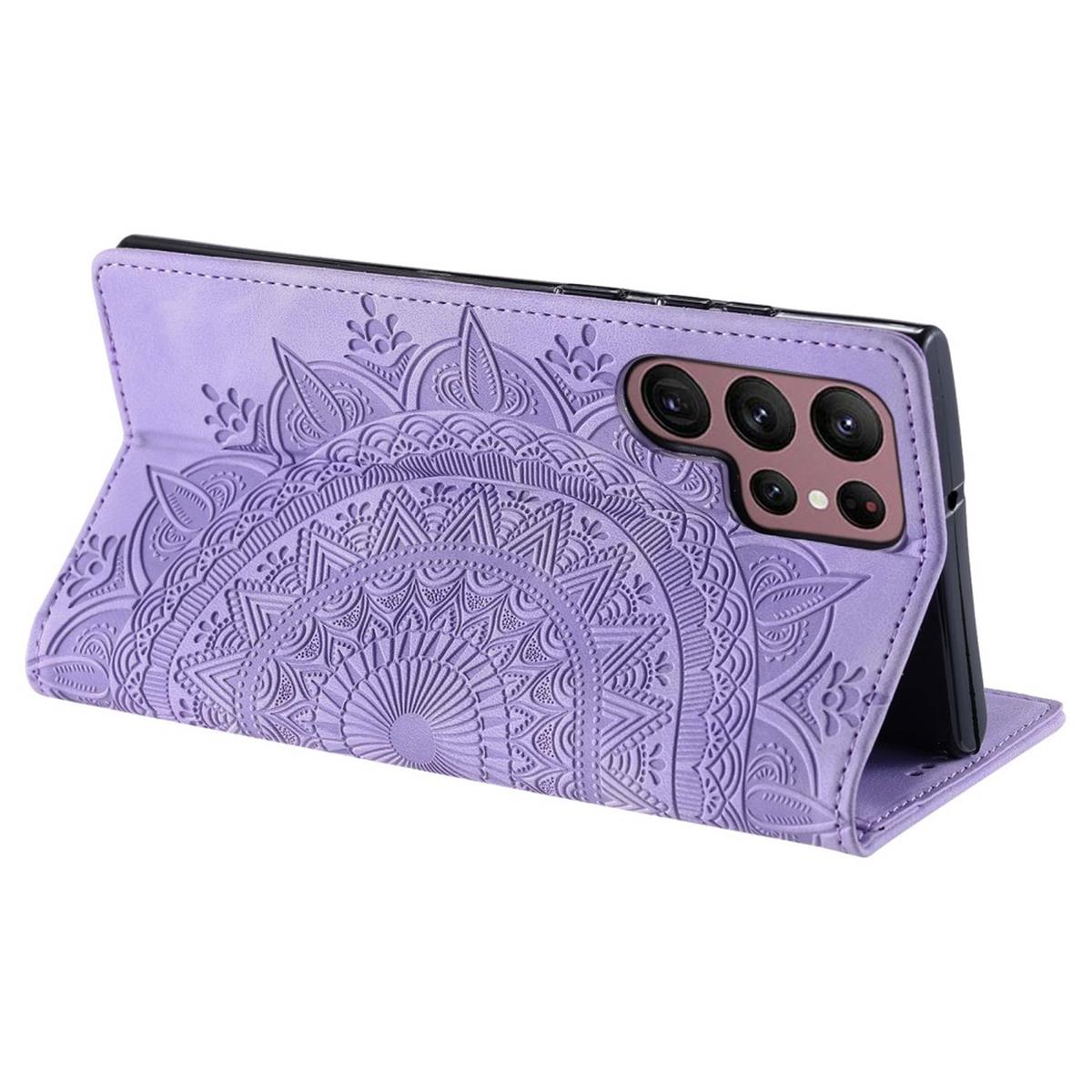 Hülle für Samsung Galaxy S25 Ultra Handyhülle Flip Case Cover Tasche Mandala Lila