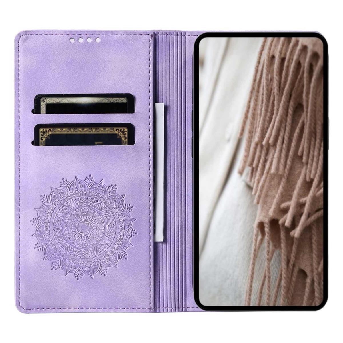 Hülle für Samsung Galaxy S25 Ultra Handyhülle Flip Case Cover Tasche Mandala Lila