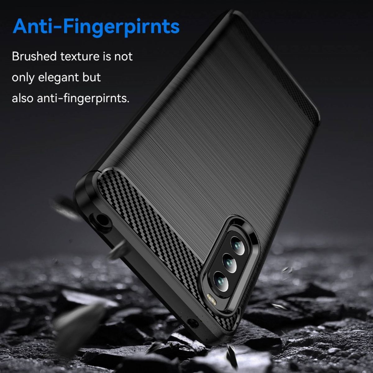 Hülle für Sony Xperia 10 IV Handyhülle Silikon Case Cover Bumper Carbonfarben