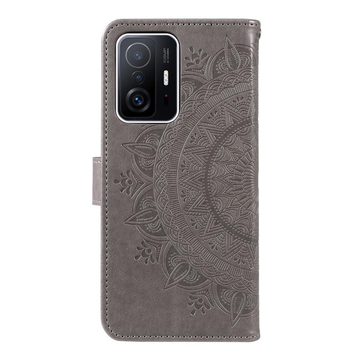 Hülle für Xiaomi 11T/11T Pro Handy Tasche Flip Case Cover Etui Mandala Grau